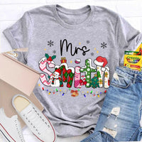 Custom Name Snowflake Holiday Shirt, Personalized Christmas Lights T-Shirt, Matching Family Xmas Graphic Tee, Holiday Season Present