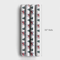 Humorous Golfer Christmas Gift Wrap, Santa Driving Golf Cart Wrapping Paper, Watercolor Golf Holiday Wrapping Paper, Winter Present Paper