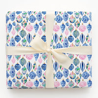 Ginger Jar Ornament Wrapping Paper, Chinoiserie Christmas Wrapping Paper, Grandmillennial Holiday Gift Wrap