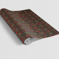 Red Tartan Dog Gift Wrap, Pawliday Plaid Wrapping Paper, Christmas Dog Paw Wrapping Paper, Holiday Plaid Gift Wrap, Dog Lover Christmas Present