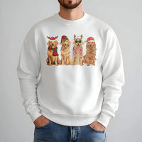 Humorous Holiday Dog Crewneck, Golden Retriever Christmas Sweatshirt, Retro Dog Mom Christmas Sweater, Golden Retriever Lover Sweatshirt