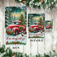 I Am Always with You Memorial Flag, Christmas Red Truck Cardinal Garden Flag, Double-Sided Winter Holiday Flag, Yard Banner Present