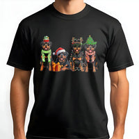 Festive Dog Lover Holiday Shirt, Rottweiler Christmas T-Shirt, Adorable Rottweiler Graphic Tee, Xmas Pet Dog T-Shirt, Dog Mom Holiday Present