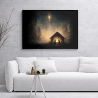 Star of Bethlehem Canvas Print, Nativity Scene Canvas Wall Art, Minimalist Religious Wall Decor, Holy Night Art, Christmas Canvas Present