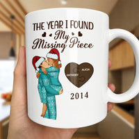 Personalized Couple Ceramic Mug, The Year I Found My Missing Piece Mug, Custom Puzzle Love Coffee Cup, Anniversary Christmas Coffee Mug Present