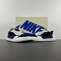 Low Top Sneakers, Blue White Black Colorway, Reverse Hook Design, Lace Up Design, Casual Gift for Sneaker Fans