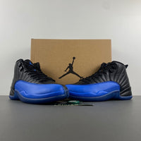 Low Top Sneakers, Royal Blue Black Colorway, Leather Footwear, Lace Up Design, Casual Gift for Sneaker Fans