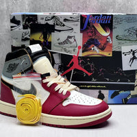 High Top Sneakers, White Red Gray Colorway, Lace Up Design, Casual Gift for Sneaker Fans