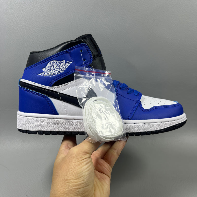 High Top Sneakers, Blue White Colorway, Lace Up Design, Casual Gift for Sneaker Fans