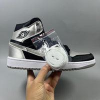 High Top Sneakers, Silver Colorway, Lace Up Design, Casual Gift for Sneaker Fans