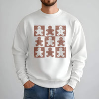 Retro Christmas Cookie Sweatshirt, Checkered Gingerbread Man Sweatshirt, Adorable Holiday Crewneck, Vintage Winter Pullover Sweatshirt