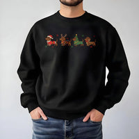 Adorable Weiner Dog Holiday Sweater, Christmas Dachshund Sweatshirt, Festive Doxie Puppy Crewneck, Dog Mom Christmas Pullover, Dog Lover Present