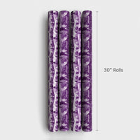 Snowy Winter Forest Gift Wrap, Purple Steam Train Wrapping Paper, Vintage Locomotive Holiday Wrapping Paper, Scenic Christmas Gift Wrap