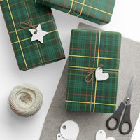 Classic Tartan Gift Wrap Roll, Green Plaid Wrapping Paper, Buffalo Check Holiday Wrapping Paper, Traditional Christmas Present Paper Roll