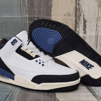 Low Top Sneakers, Blue White Gray Colorway, Lace Up Design, Casual Gift for Sneaker Fans