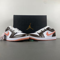 Low Top Sneakers, White Black Orange Colorway, Lace Up Design, Casual Gift for Sneaker Fans