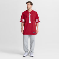 San Francisco 49ers Number 1 Dad Scarlet Game Jersey