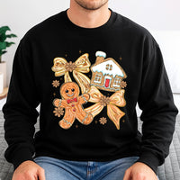 Coquette Christmas Bow Crewneck, Gingerbread Man Sweatshirt, Holiday Cookie Sweater, Aesthetic Xmas Sweatshirt, Holiday Present for Women