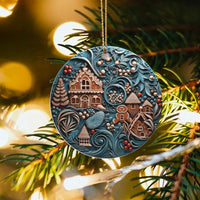 Village Gingerbread Holiday Ornament, Gingerbread House Christmas Ornament, Ceramic Gingerbread Tree Ornament, Festive Home Decor Present