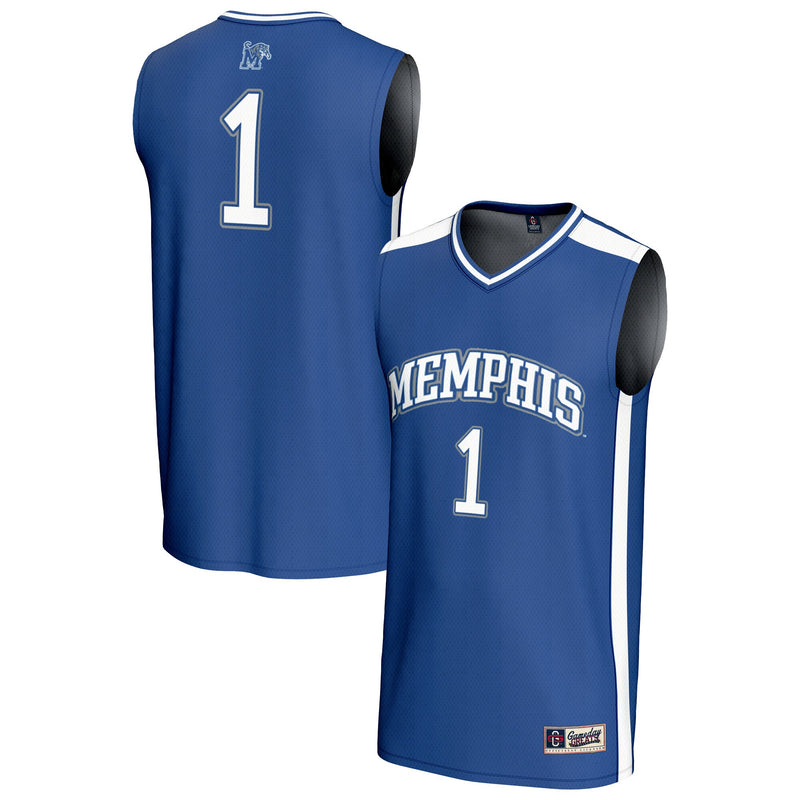 #1 Memphis Tigers Lightweight Collegiate Basketball Fashion Jersey - Royal