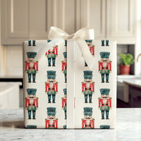 Ballet Soldier Holiday Gift Wrap, Nutcracker Christmas Wrapping Paper, Watercolor Traditional Wrapping Paper, Festive Gift Wrap Roll
