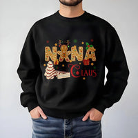 Gingerbread Man Holiday Sweatshirt, Nana Claus Christmas Sweatshirt, Adorable Grandma Xmas Sweater, Humorous Nana Claus Crewneck Sweatshirt