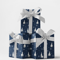 Snowflake Holiday Gift Wrap, Winter Church Christmas Wrapping Paper, Religious Christmas Wrapping Paper, Winter Gift Wrap Roll