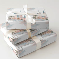 Watercolor Princess Castle Gift Wrap, Fairytale Castle Christmas Wrapping Paper, Magical Pink Castle Wrapping Paper, Holiday Gift Wrap