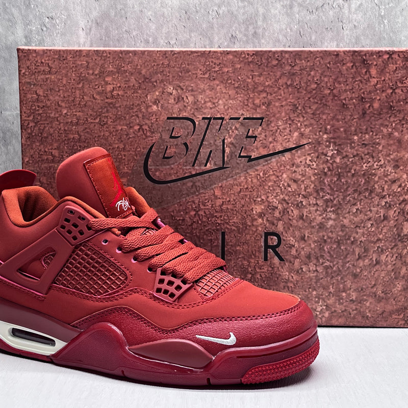 Mid Top Sneakers, Red Colorway, Lace Up Design, Casual Gift for Sneaker Fans