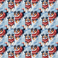 Holiday Dog Christmas Wrapping Paper, Australian Shepherd Wrapping Paper, Festive Puppy Present Gift Wrap, Dog Lover Holiday Wrapping Paper
