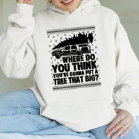 SUV Christmas Tree Sweatshirt, Humorous Christmas Hoodie, Humorous Winter Holiday Hoodie, Retro Xmas Graphic Pullover, Present for Men Women