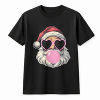 Retro Pop Art Santa Shirt, Bubble Gum Santa Claus T-Shirt, Humorous Cool Santa Graphic Tee, Vintage Holiday Party T-Shirt, Christmas Present