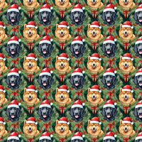 Festive Dog Holiday Gift Wrap, Retriever Santa Hat Christmas Wrapping Paper, Adorable Puppy Christmas Wrapping Paper, Pet Lover Gift Wrap Roll