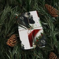 African American Santa Wrapping Paper, Black Santa Wrapping Paper, Christmas Gift Wrap Paper, Holiday Wrapping Paper Roll, Xmas Gift Wrap