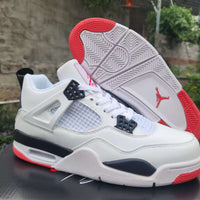 Mid Top Sneakers, White Red Colorway, Lace Up Design, Casual Gift for Sneaker Fans