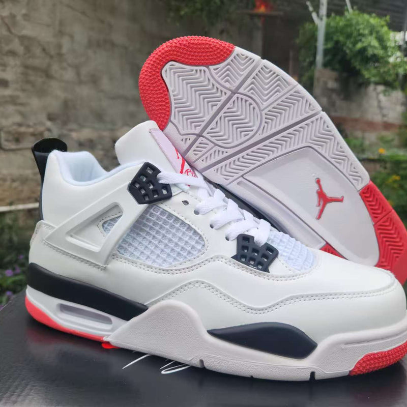 Mid Top Sneakers, White Red Colorway, Lace Up Design, Casual Gift for Sneaker Fans