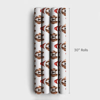 Festive Winter Holiday Dog Gift Wrap, Basset Hound Christmas Wrapping Paper, Adorable Basset Hound Wrapping Paper, Xmas Dog Lover Present Wrap