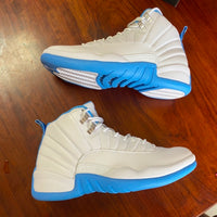 High Top Sneakers, White Blue Colorway, Lace Up Design, Casual Gift for Sneaker Fans