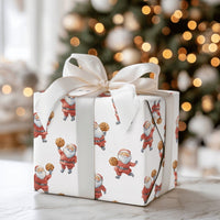 Sports Santa Claus Gift Wrap, Basketball Santa Wrapping Paper, Holiday Basketball Wrapping Paper, Retro Christmas Present Wrapping Paper