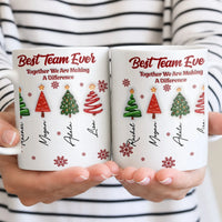 Personalized Christmas Trees Office Staff Ceramic Mug, Best Team Ever Coffee Mug, Employee Appreciation Mug, Coworker Holiday Present Cup