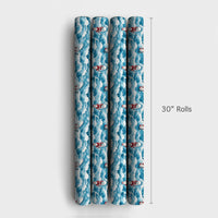 Coastal Christmas Santa Gift Wrap, Paddleboard Santa Wrapping Paper, Surfing Santa Claus Wrapping Paper, Beach Holiday Gift Wrap Roll
