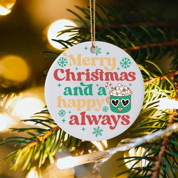 Comfy Cocoa Holiday Ornament, Hot Chocolate Mug Christmas Ornament, Adorable Winter Drink Ceramic Ornament, Festive Christmas