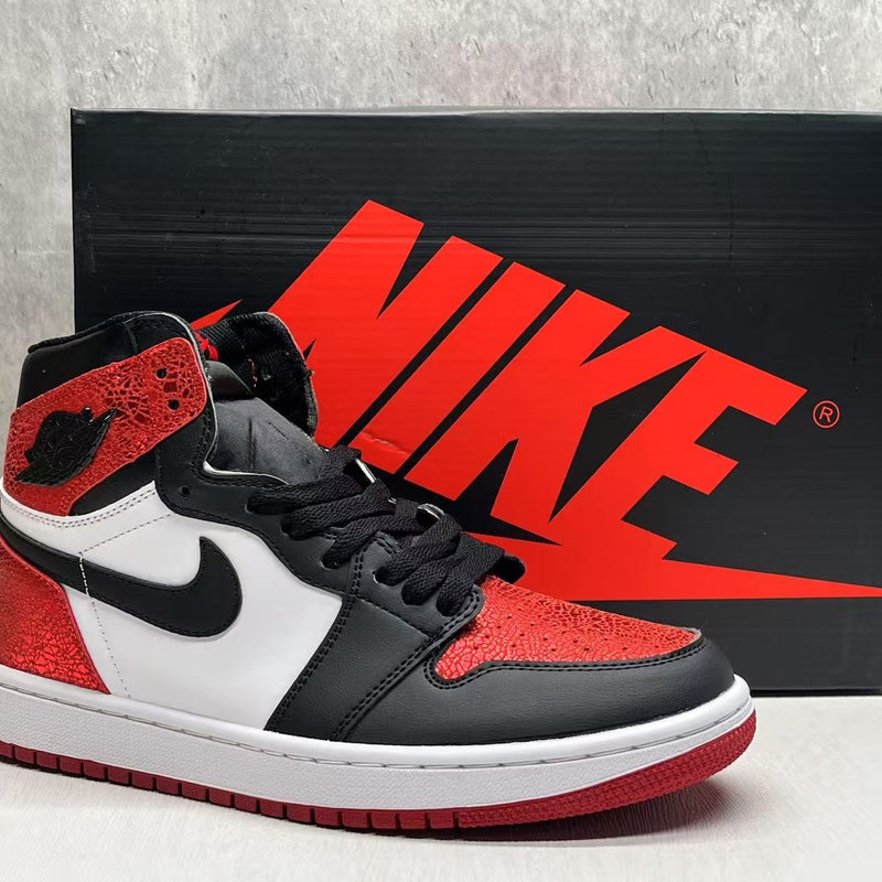 High Top Sneakers, Red Colorway, Lace Up Design, Casual Gift for Sneaker Fans