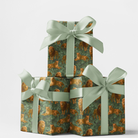 Safari Wildlife Animal Gift Wrap, Lion Wrapping Paper, Big Cat Birthday Wrapping Paper, Christmas Nature Lover Present Paper Roll