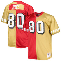 San Francisco 49ers Jerry Rice Scarlet/Gold Big & Tall Split Legacy Retired Player Replica Jersey