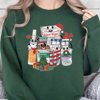 Adorable ICU Nurse Sweatshirt, Silent Night Nurse Christmas Sweatshirt, Medical Vial Holiday Sweatshirt, Healthcare Worker Crewneck Xmas Present