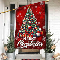 Holiday Snowflake Yard Flag, Merry Christmas Tree Garden Flag, Double Sided Winter Lawn Flag, Christmas Outdoor Yard Decor Flag