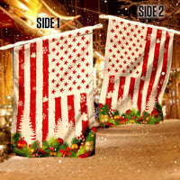 Patriotic Stars and Stripes Holiday Yard Flag, Christmas Garden Flag, Double-Sided Winter Lawn Flag, Americana Christmas Outdoor Flag