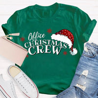 Humorous Coworker Holiday Graphic Tee, Office Christmas Crew Santa Hats Shirt, Matching Office Party T-Shirt, Work Team Christmas Present