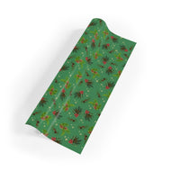 Botanical Christmas Gift Wrap, Pinecone and Holly Berry Wrapping Paper, Rustic Winter Present Wrap, Traditional Holiday Gift Wrapping Paper